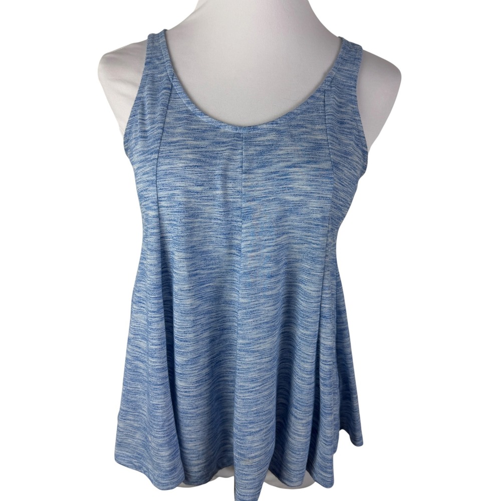 Old Navy Women's‎ Medium Blue Space Dye Heathered Swing Tank Top Scoop Neck
